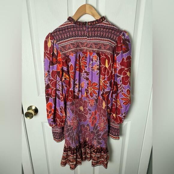 Farm Rio Sweet Floral Long Sleeve Minidress S - Picture 8 of 12